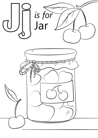 Letter J Is For Jar Coloring Page